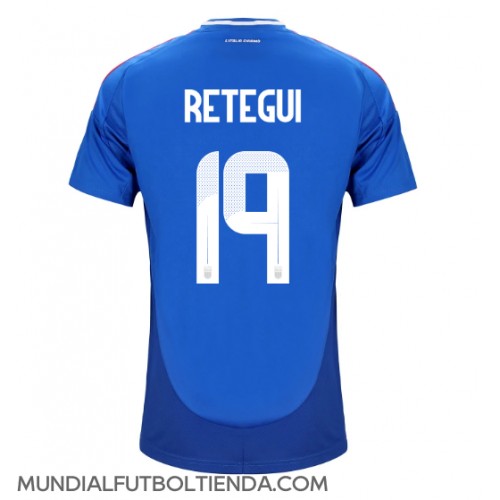 Camiseta Italia Mateo Retegui #19 Primera Equipación Replica Eurocopa 2024 mangas cortas